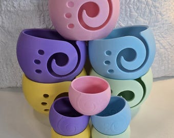 FULL COLLECTION: Yarn Bowls + Stitch Markers - Yarn Ball, Knit Bowl, Crochet, Knitting, Yarn Holder, Yarn Storage,3D Printed,Cute,Crafty,Fun