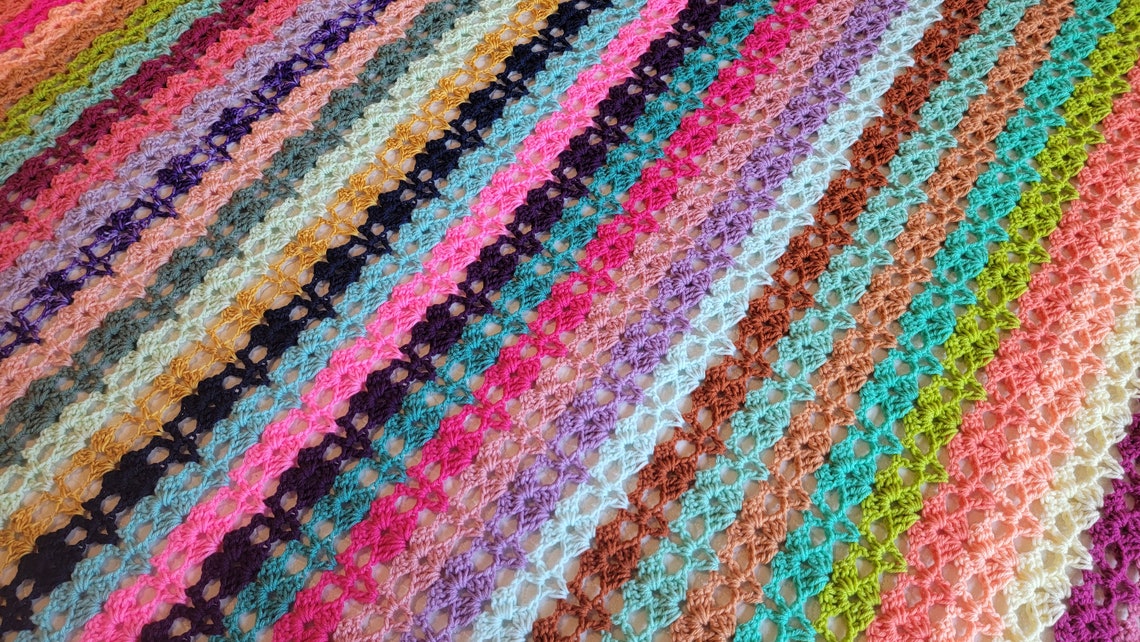 Aster Gaze Crochet Afghan Handmade Afghans, Crocheted Afghans, Crocheted Blankets, Crochet Afghans,Crochet Blankets, Throws, Pretty, Cute image 1