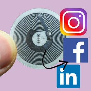 Benutzerdefinierte NFC-Tag schreiben oder verlinken Sie alles, was Sie mögen. Instagram, Facebook, Telefonnummern, Adressen