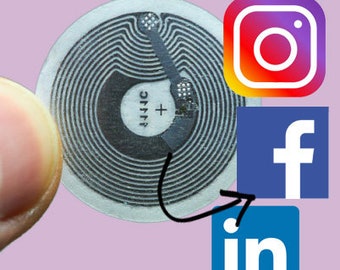 Custom NFC Tag write or link anything you like. Instagram, Facebook, phone numbers, addresses