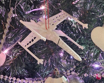 Tie Fighter DIY 3D printed Christmas bauble hanger festive kit make your own jedi spaceship