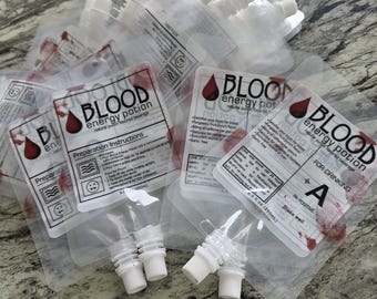 Custom printed home drinking blood IV drips for wine funny drink holder spooky scary