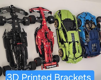 Stealth Wall Display Bracket for Technic Cars Lamborghini Sian Bugatti Porsche 3D Printed mount holder