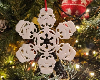 Christmas Stormtrooper Festive Bauble Christmas tree hanger Star Wars snow snowflake