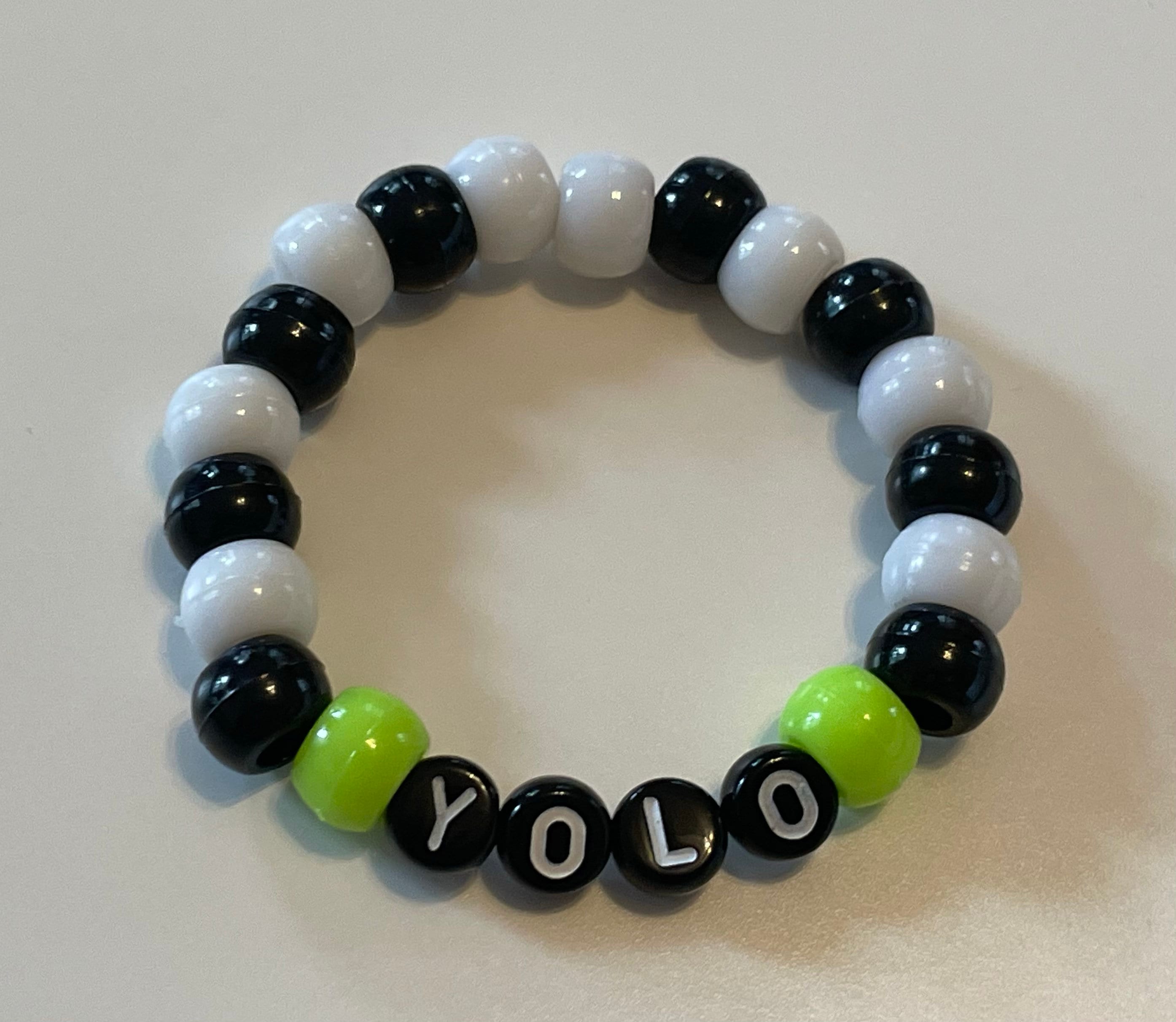 YOLO- Kids Plastic Beaded Bracelet - Etsy