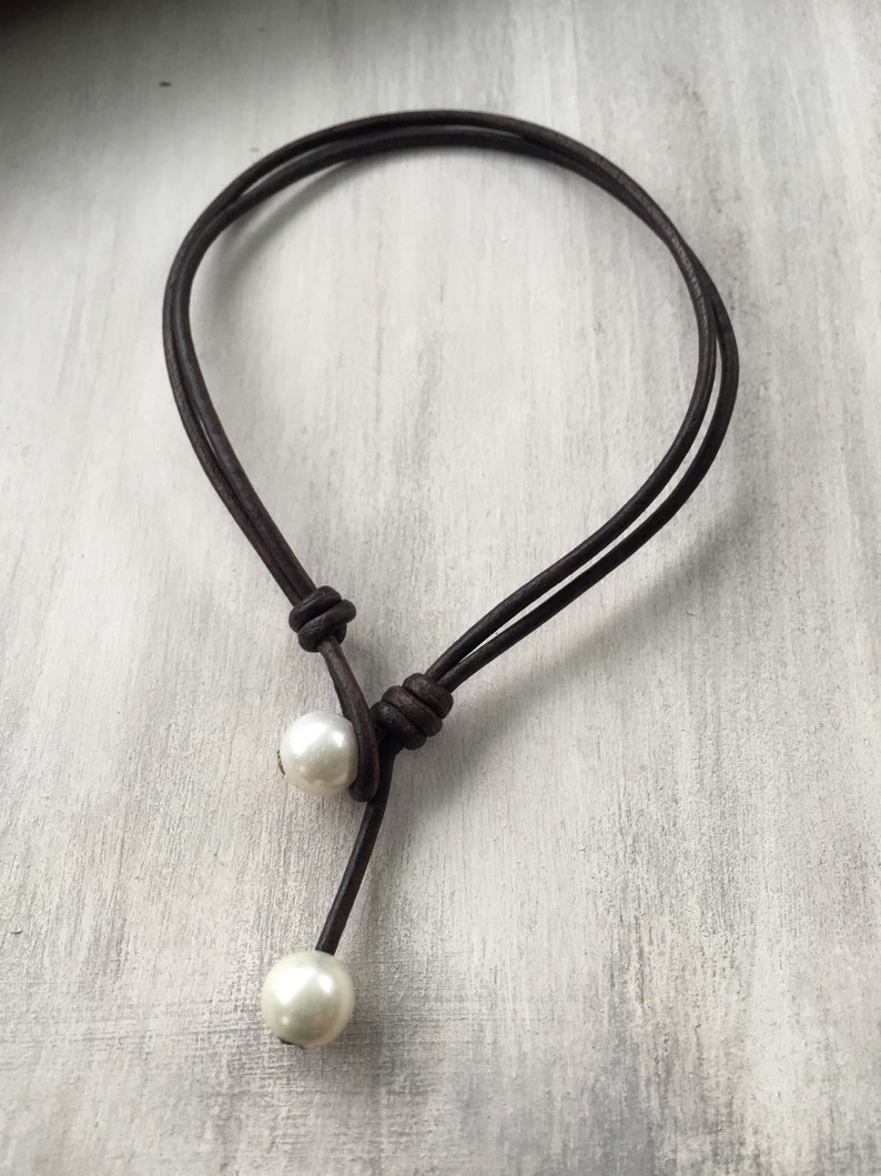 Leather Pearl Ankle Bracelet Ankle Bracelet Leather Ankle Etsy