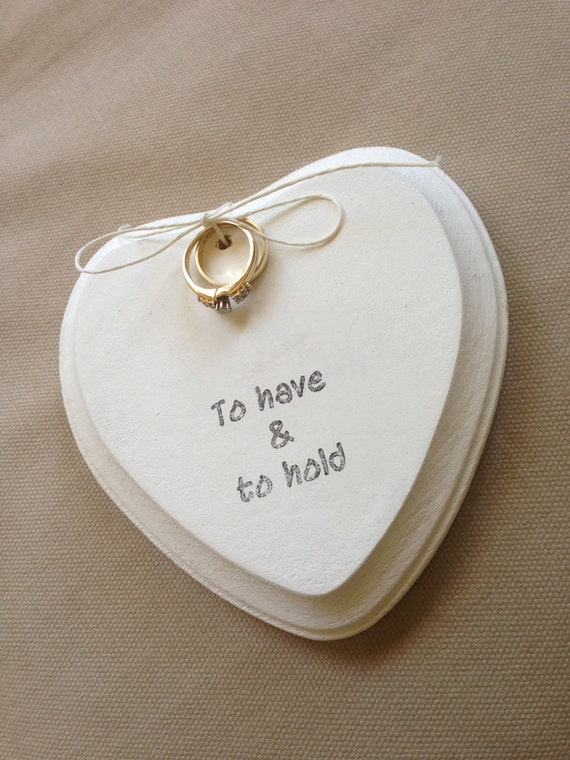 Items similar to Wooden heart wedding ring holder on Etsy