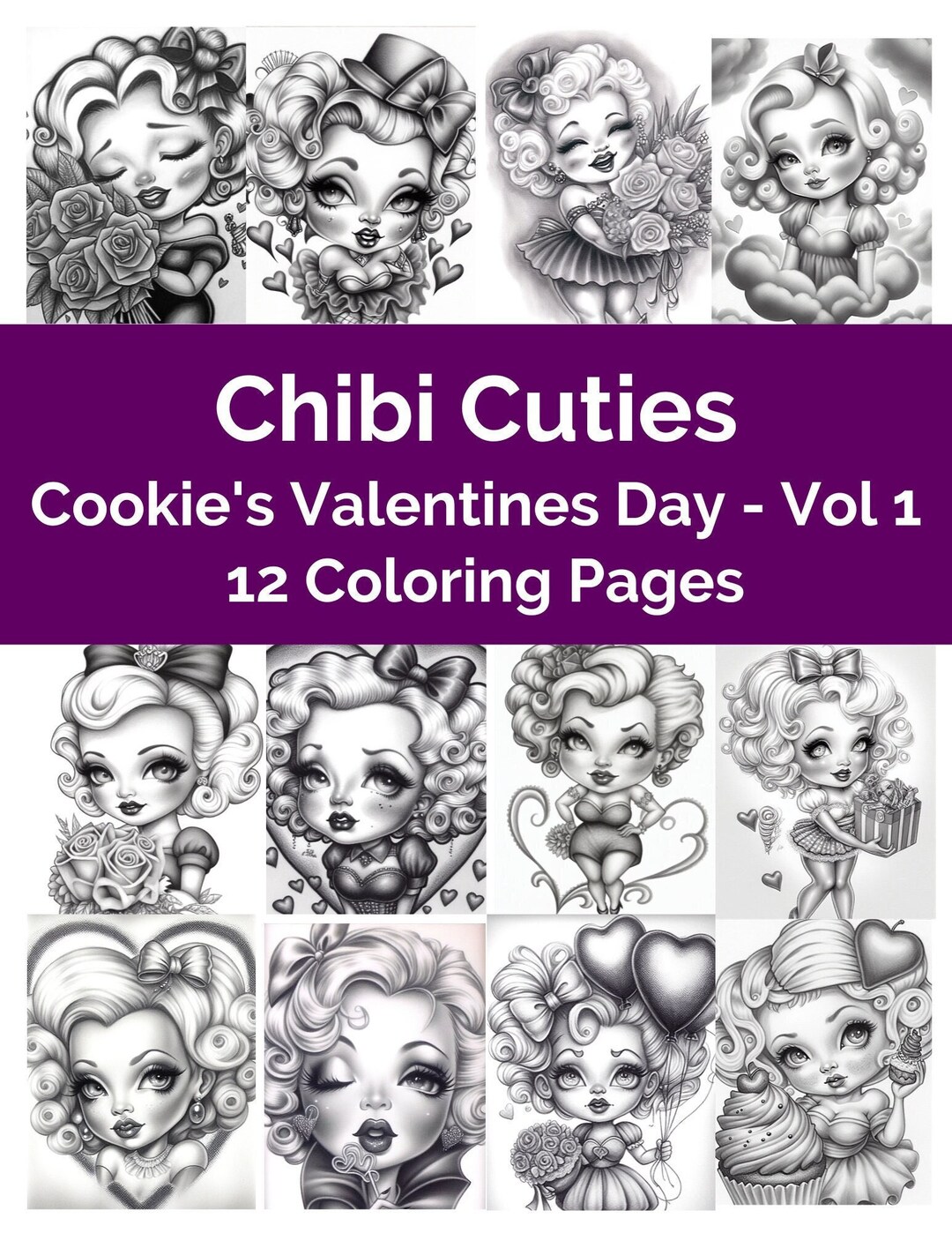 Cookie's Valentine's Day Vol 1 - Printable Coloring Pages for Adults ...