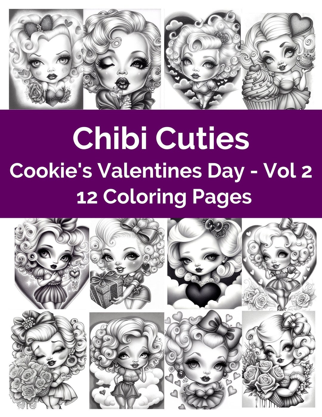 Cookie's Valentine's Day Vol 2 Printable Coloring Pages for Adults PDF ...