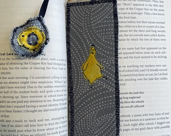 Fabric Bookmark – Chicken Artwork, Handmade Bookmark for Readers