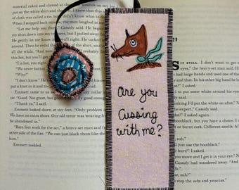 Fabric Bookmark – Mr. Fox Artwork, Handmade Book Lover Gift