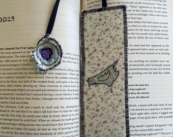 Fabric Bookmark – Chicken Artwork, Handmade Bookmark for Readers