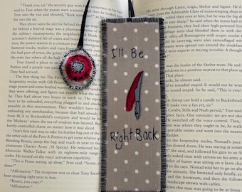 Handmade Fabric Bookmark, Horror Suspense Theme for Thriller Fans