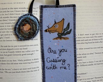 Fabric Bookmark – Mr. Fox Artwork, Handmade for Readers