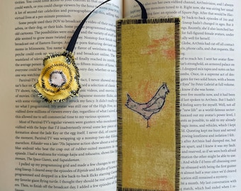 Fabric Bookmark – Chicken Artwork, Handmade Bookmark for Readers