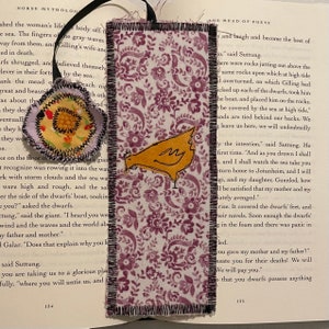 Fabric Bookmark – Chicken Artwork, Handmade Bookmark for Readers