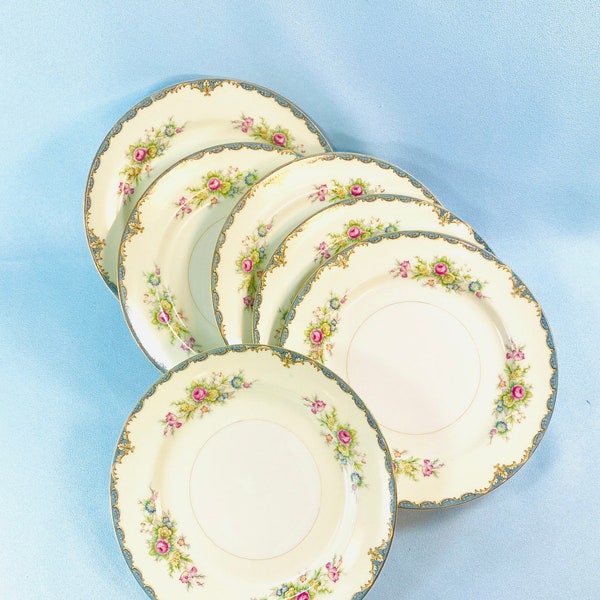 Set of 6 salad plates by Adline china made in Occupied Japan, collectible dishes, replacements