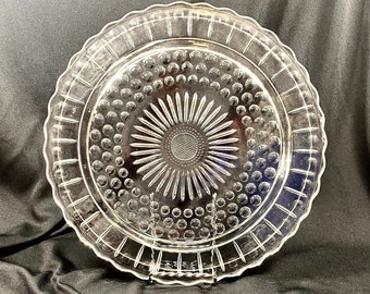 Footed Cake plate, Torte Plate, by Federal Glass, round platter, gift