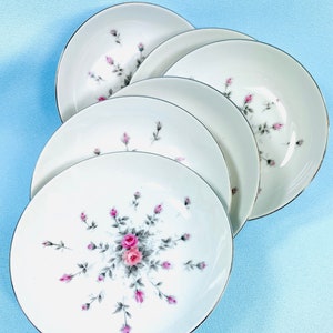 6 Small bowls, Rosebud by Harmony House, set of six, fruit or dessert bowls, sauce bowls, berry bowls, made in Japan