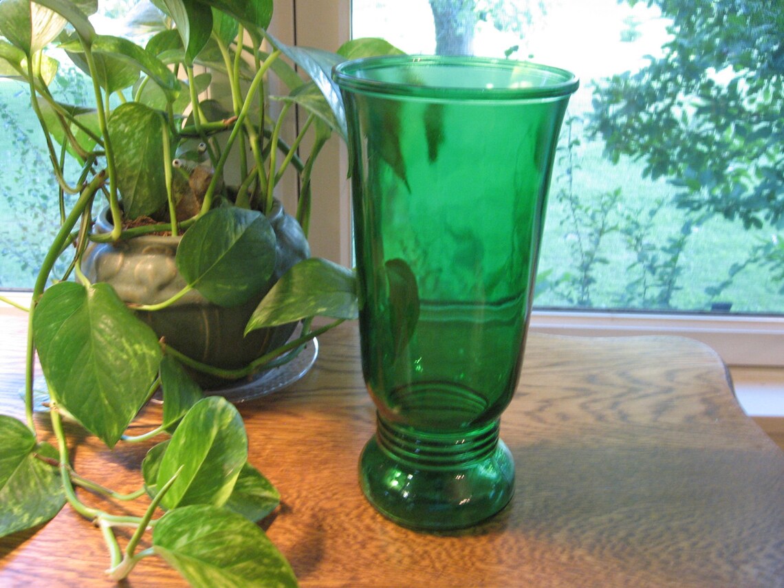 Emerald Green Vase Napco Art Deco Collectible Floral Vase Etsy