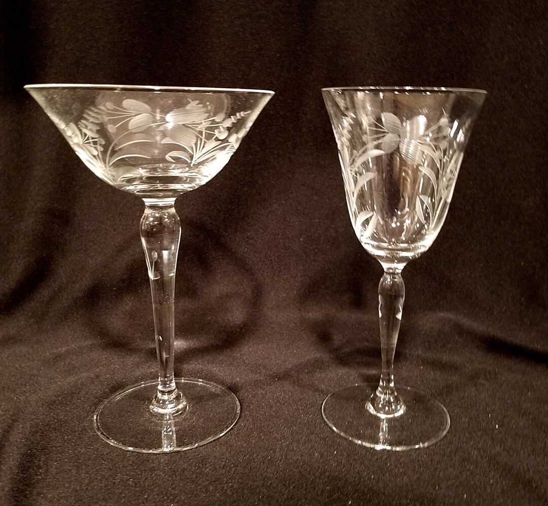 Set of TWO Crystal Goblets Princess House Cordial and Etsy