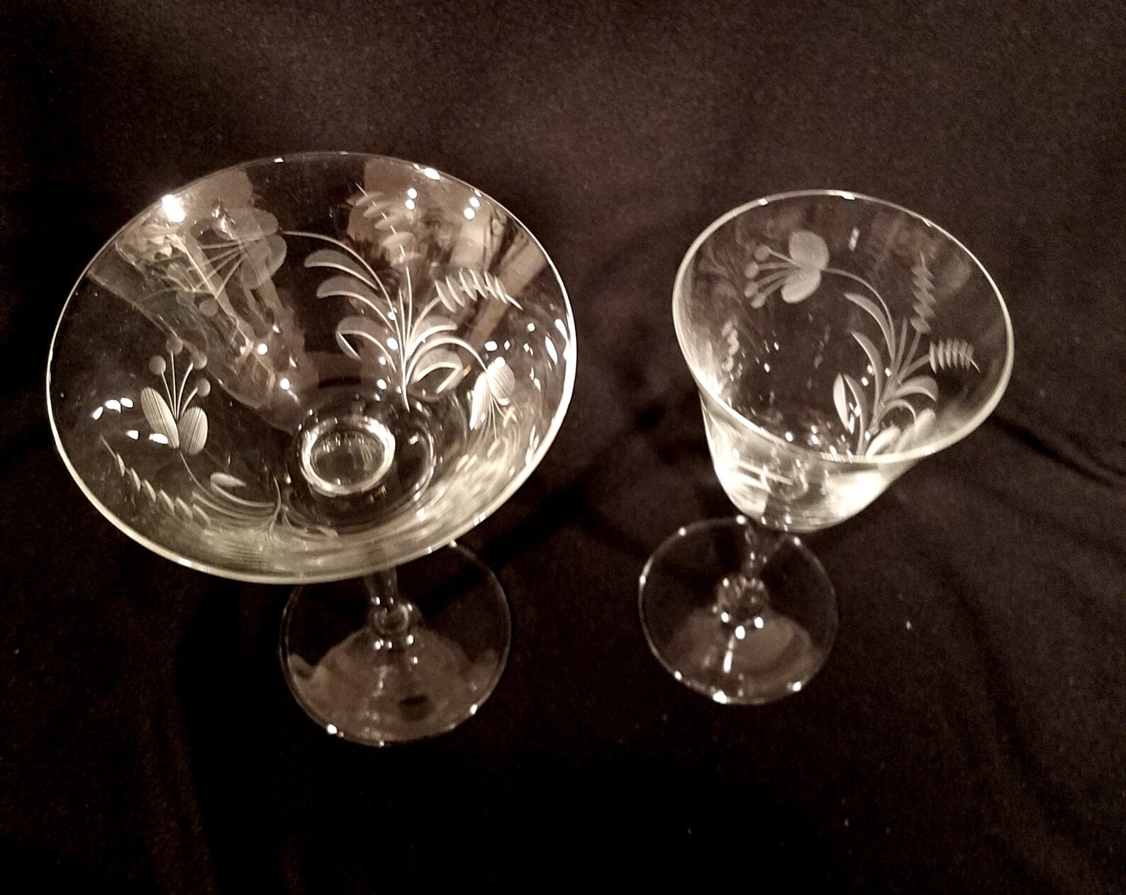 Set of TWO Crystal Goblets Princess House Cordial and Etsy