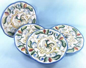 Details about   Fitz & Floyd Ricamo Tray Rooster Oval Relish Dish Give Thanks With A Happy Heart 
