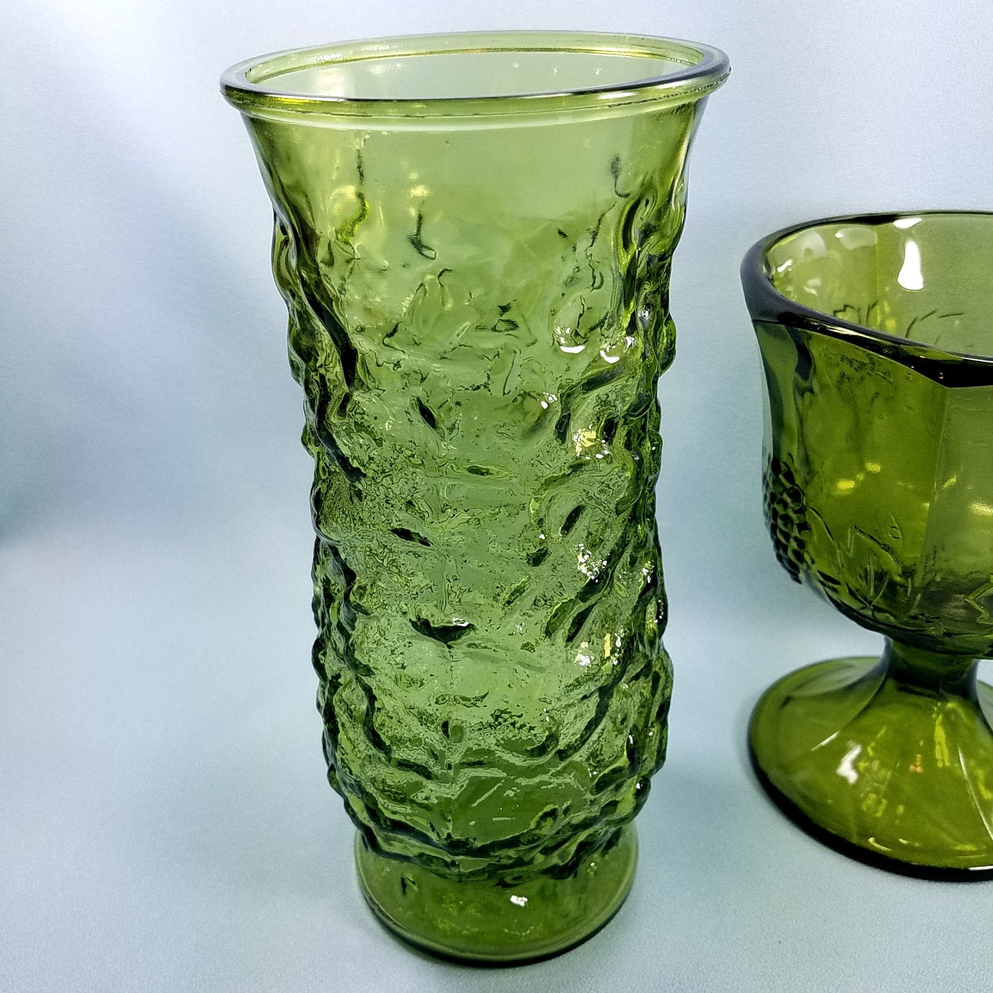 Set of three green vases wedding / Spring decorations Brody Etsy