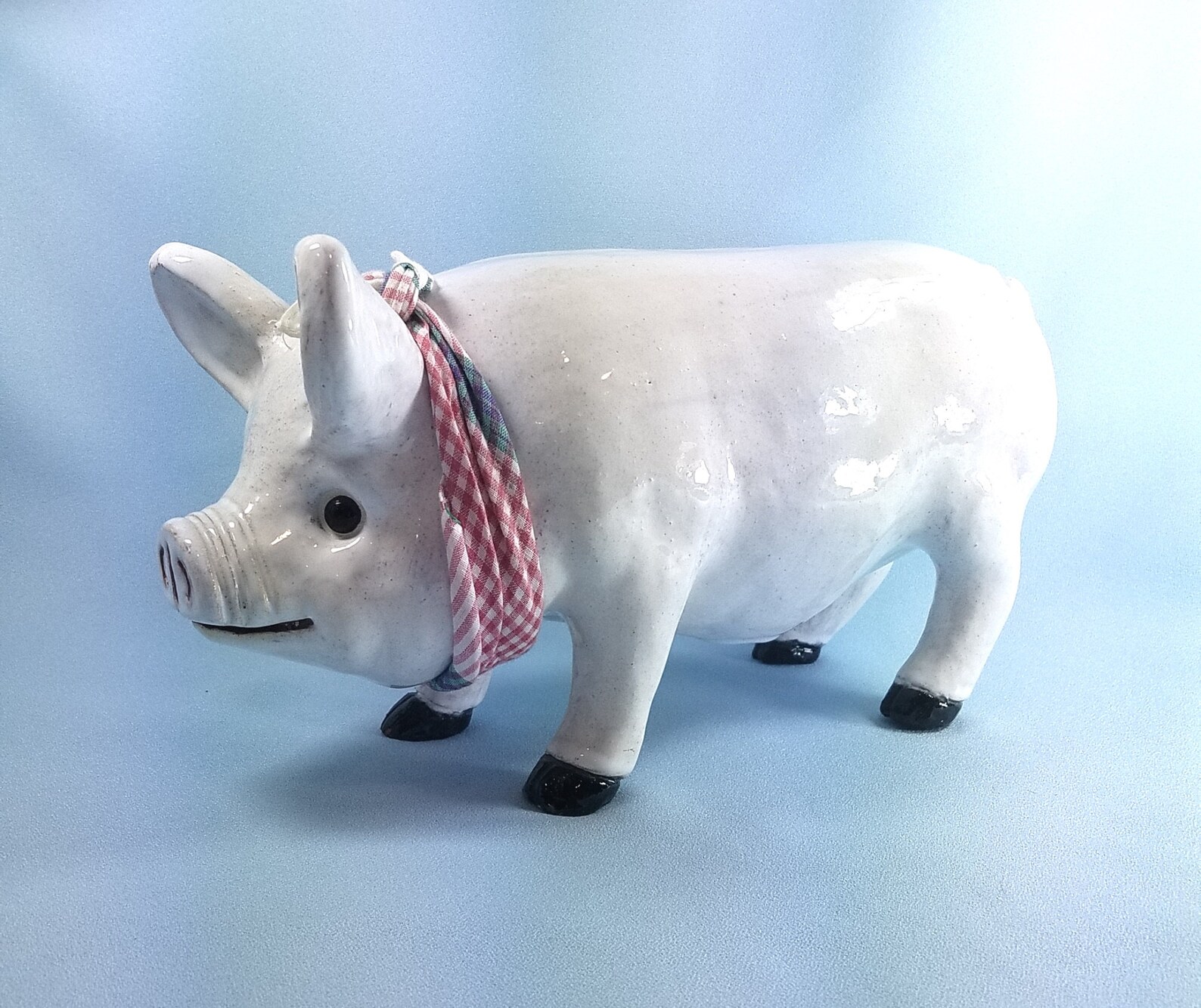 Porch / Kitchen pig home decor white clay pig cute farm Etsy