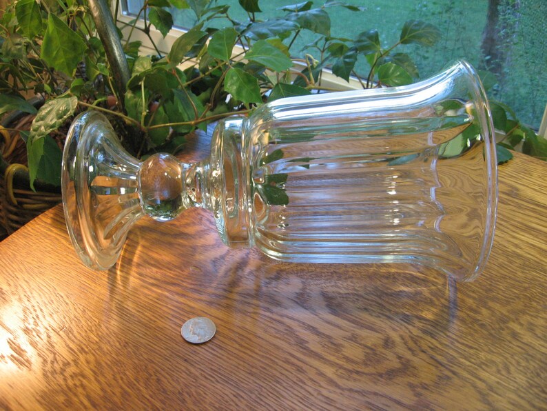 Glass Pedestal Vase Home Interiors Urn Style Vintage Etsy