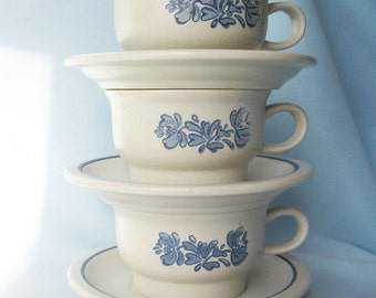 PFALTZGRAFF YORKTOWNE Set of 2 Coffee/Tea Mug/Cup & Saucer 2.75" x 4.25" 
