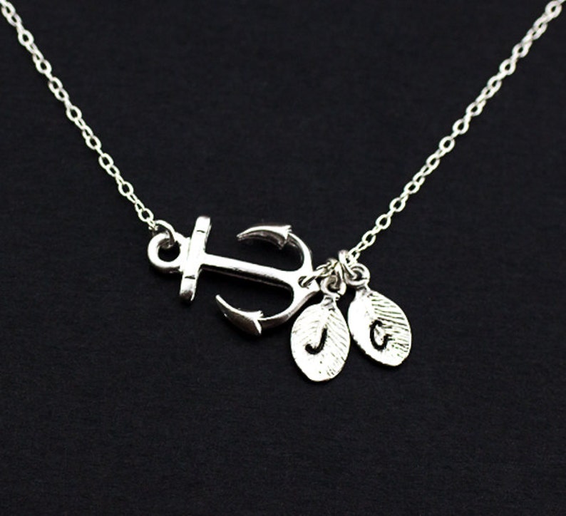 Anchor Necklace .Personalized Sideways Anchor Necklace. Etsy