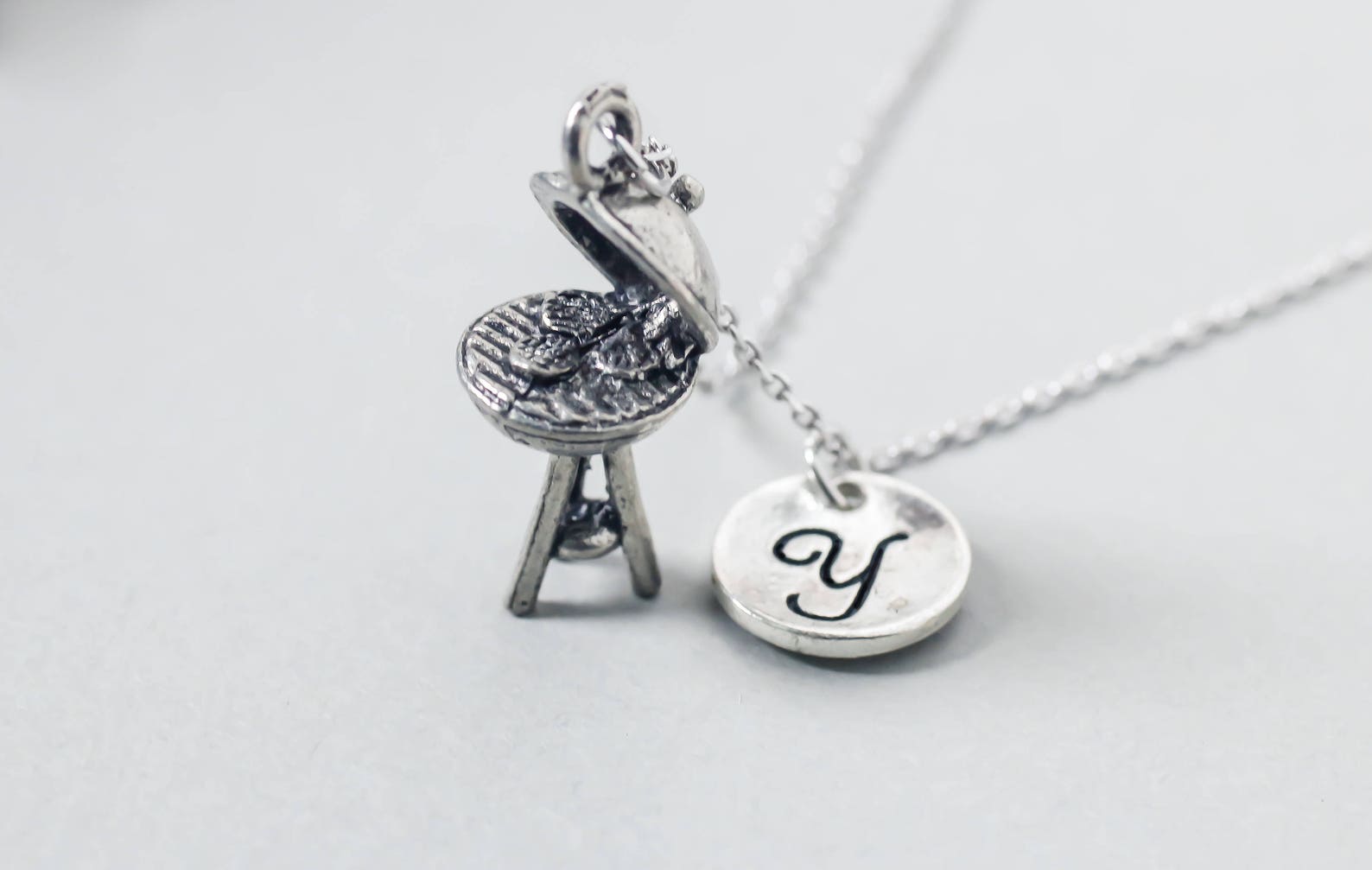 BBQ Grill charm necklace. friendship jewelry. personalized Etsy 日本