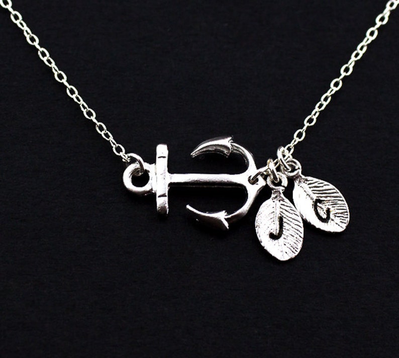 Anchor Necklace .Personalized Sideways Anchor Necklace. Etsy