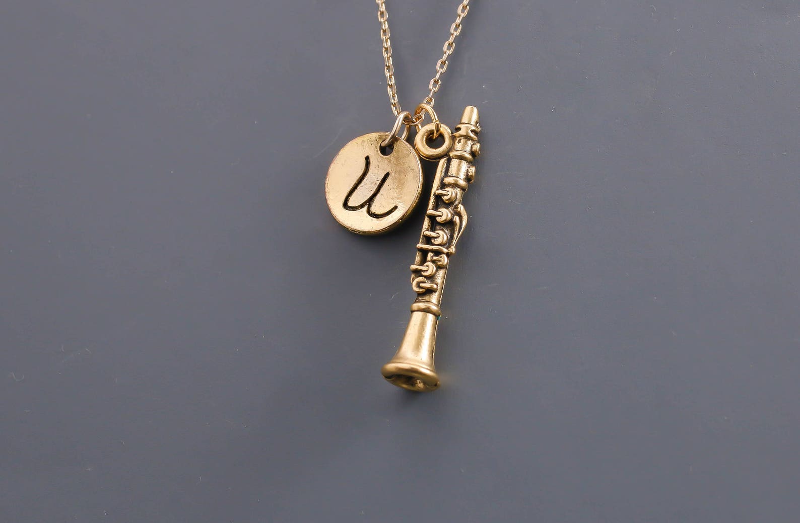 Necklace Charm Antique Gold Necklace Etsy