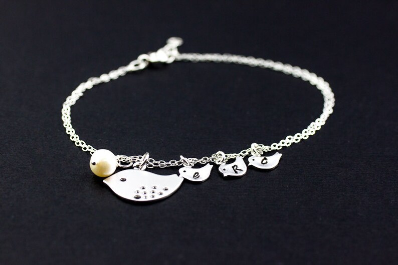 Personalized Bracelet .sterling Silver Initial Bracelet . Mom Etsy