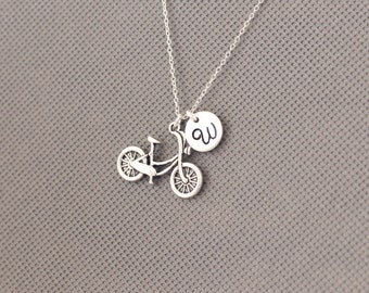 Fahrrad Necklace.Personalized Initial Vogel Halskette. Geschenk für Freund Schwester Mutter ihr No73