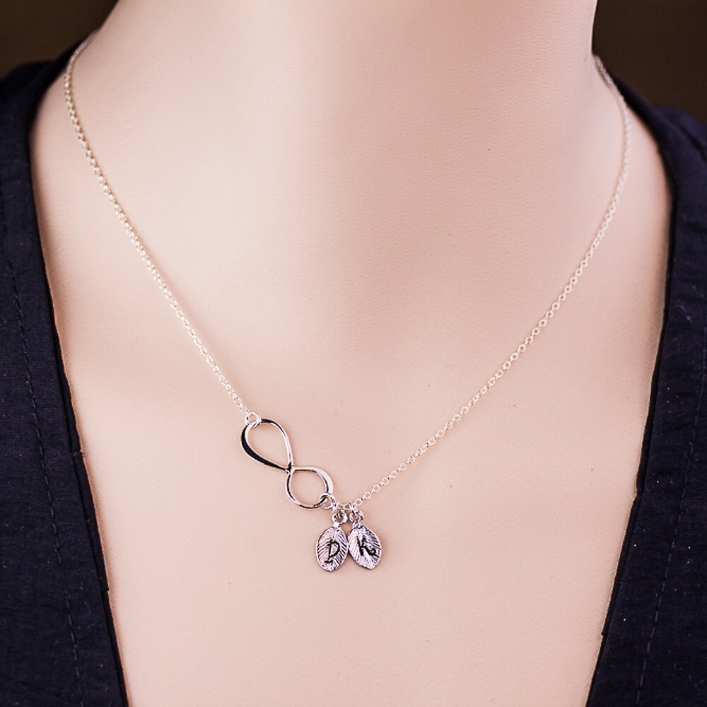 Infinity Necklace . Personalized Charm Necklace . Sterling Etsy