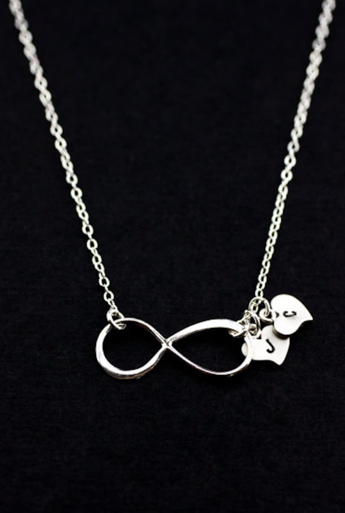 Infinity Necklace . Personalized Charm Necklace . Sterling Etsy