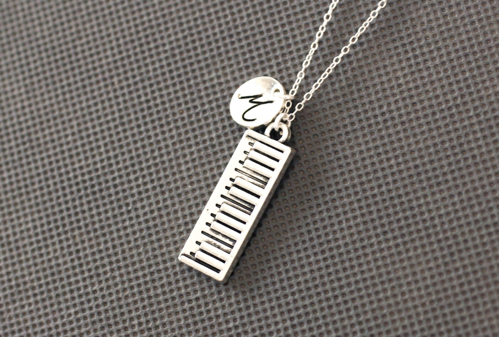 Electronic Keyboard Necklace. Initial Piano Keys Charm Etsy