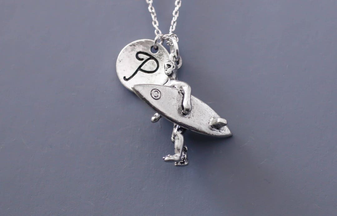 Collar de tabla de surf. Surfista. joyas de amistad. plata Etsy España
