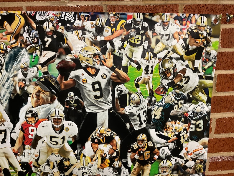 Big New Orleans SAINTS Vinyl POSTER Wall Print Drew Brees - Etsy