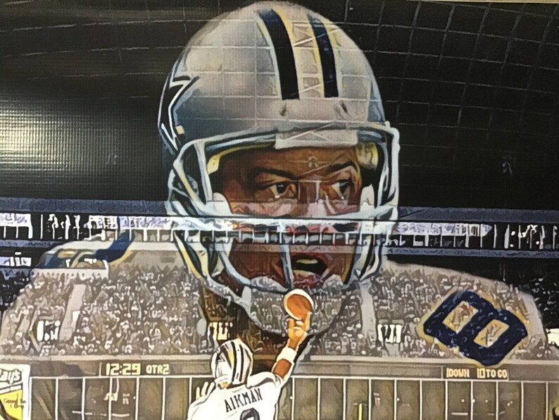 Huge 44x30 Troy Aikman Vinyl Banner Poster Dallas cowboys dez bryant Ezekiel Elliott Emmitt Smith Michael Irvin football ART