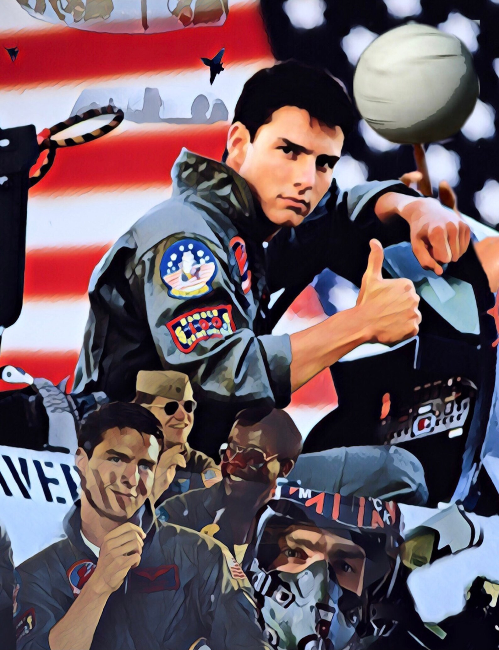 Huge 44x31apx TOP GUN vinyl banner POSTER tom cruise art movie Etsy