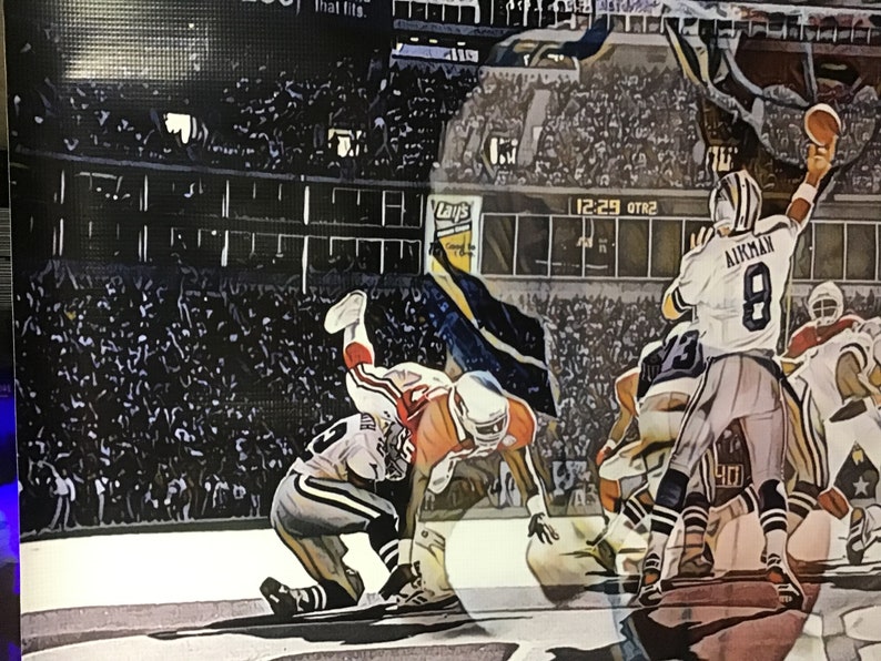 Huge 44x30 Troy Aikman Vinyl Banner Poster Dallas cowboys dez bryant Ezekiel Elliott Emmitt Smith Michael Irvin football ART