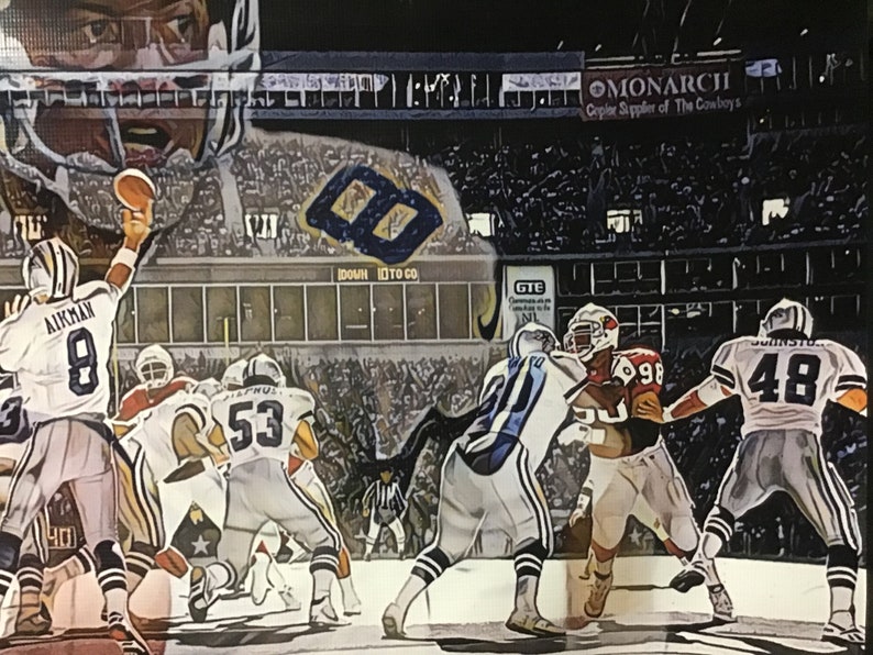 Huge 44x30 Troy Aikman Vinyl Banner Poster Dallas cowboys dez bryant Ezekiel Elliott Emmitt Smith Michael Irvin football ART