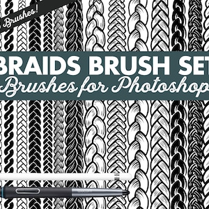 Hand Drawn Braid Brush Set For Photoshop | 16 brushes for Adobe Photoshop | These are for Adobe Photoshop