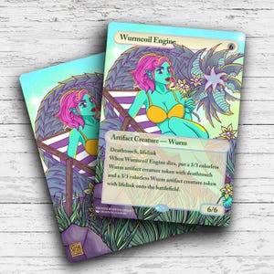Wurmcoil Engine Proxy Card - Custom Altered Fantasy Board Game Collectible - Perfect for Commander