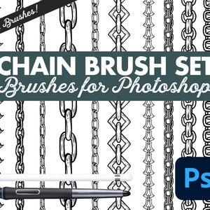 Hand Drawn Chain Brush Set For Photoshop | 12 brushes for Photoshop | These are for Adobe Photoshop | Only for Adobe Photoshop
