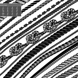 Hand Drawn Ropes Brush Set for Photoshop 14 Brushes for Adobe Photoshop